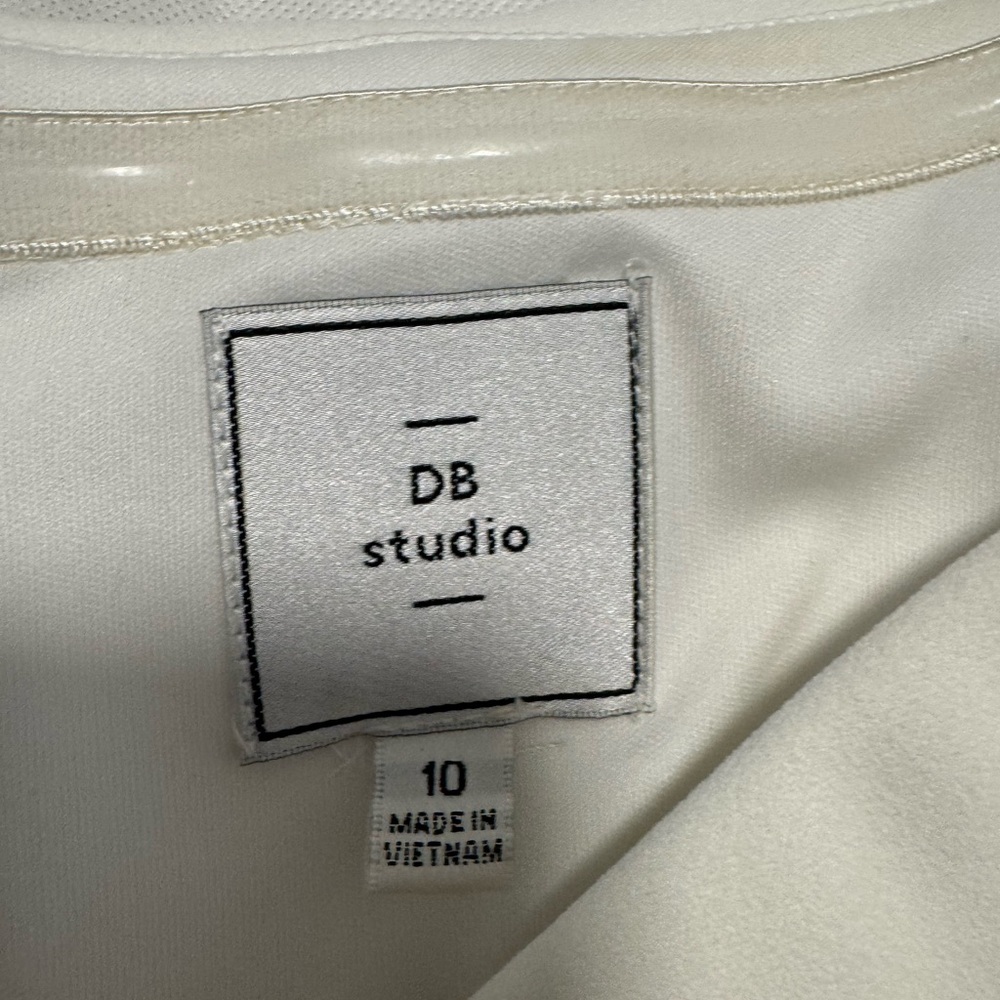 David's Bridal Cream Jumpsuit